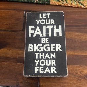 Home Decor Block, black and white. 6”x3.5”x2”